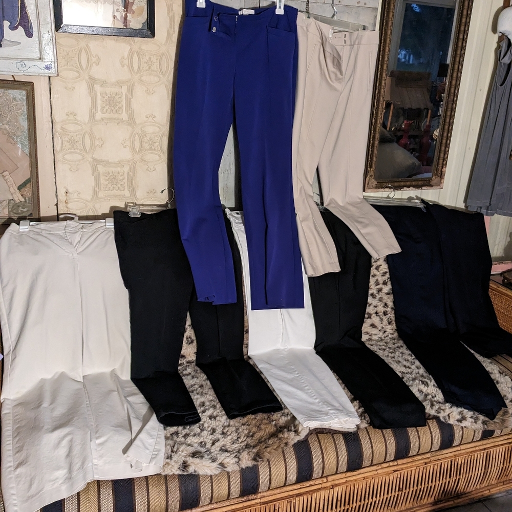 6 Pairs Chico's Pants Jeans Sz 0.5 EXC 31 Waist Crop Slimming Dress